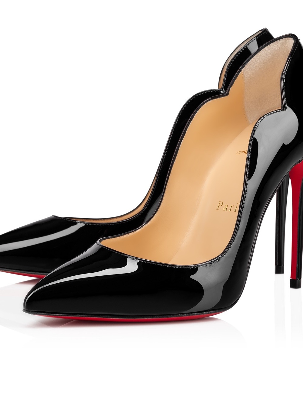 Christian Louboutin Black Patent Pointed-Toe Stiletto Pumps